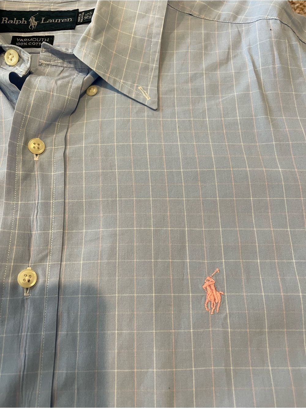 RALPH LAUREN Men's Yarmouth Plaid Dress Shirt Size 16 1/2  36/37 - Picture 3 of 9